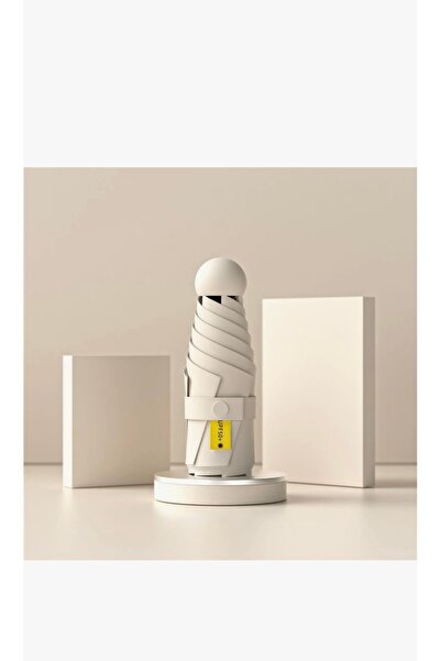 SYN AKSESUAR Krem Renk Kapsül Şemsiye -Minimalist Kapsül Şemsiye (ÖZEL KILIFLI)