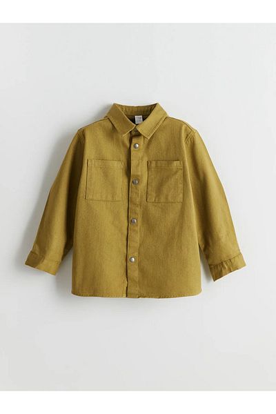 LC Waikiki Lcw Kids Khaki Basic Long Sleeve Boy's Shirt