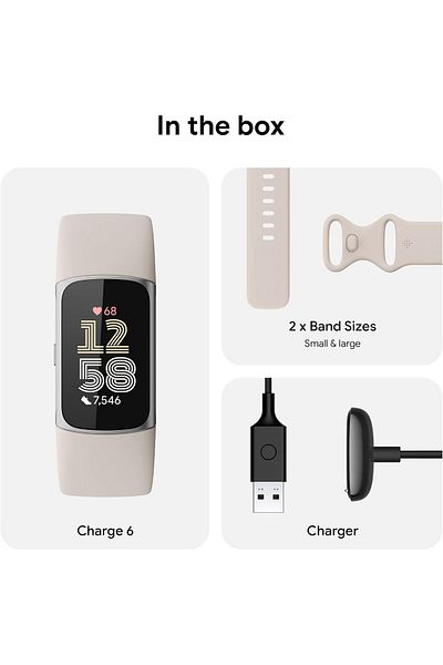 Fitbit Charge 6 Activity Tracker, S & L Bands Included, Obsidian/Black