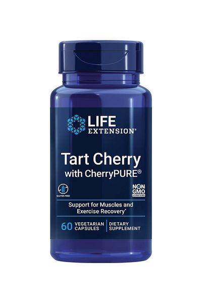 Life Extension Tart Cherry with CherryPURE®, Anthocyanins, Muscle Recovery, Vegetarian, Gluten-Free, 60 Capsules