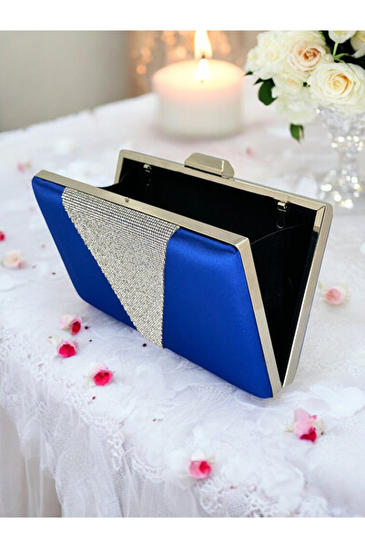 Biçanta Сатинова сумочка з платиновими камінцями Вечірня сумочка Сумочка для заручин та весілля