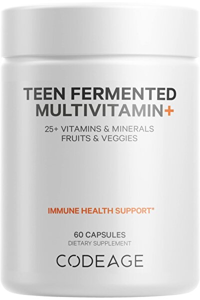 Codeage Teen's Daily Multivitamin, 25+ Vitamins & Minerals, Organic, Omega-3, 60 Ct