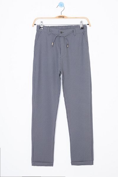 Cansın Mini Men's Jogger Pants - Smoked Waist Tied Double Leg Style 20039 Model