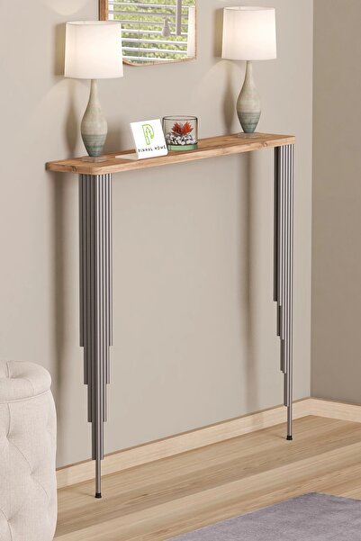 Pinhal Home Dresuar Petek Üstü Raf Oval Kenar Atlantik Çam Gümüş Ayak 60*18cm...