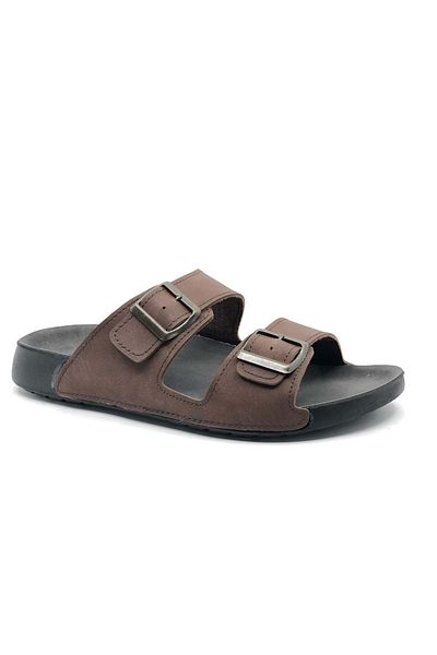 Kids Club Shoes Aryan 80-955 Препоръчани от д-р Ортопедични мъжки чехли КАФЯВИ