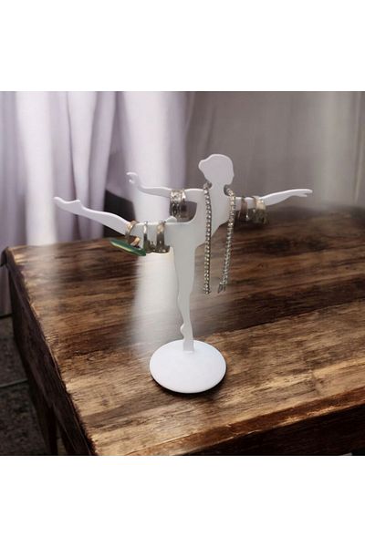 Karma Atölye Hard Plastic Decorative Ballerina Design Jewelry Stand - Organizer and Ring/Earring/Necklace Rack