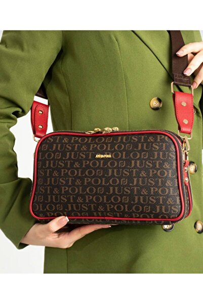 Just Polo حقيبة كتف نسائية بحزام طويل مكونة من 5 أقسام JustPolo tycjtk2053