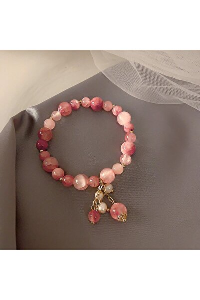 Choice سوار من حجر الكريستال الوردي الطبيعي من خيط طاقة الريكي أساور للنساء