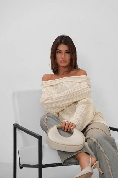 KAZAK    Boat Neck Ribbed Knitwear Sweater