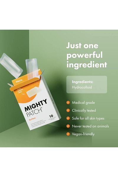 Mighty Patch Surface - علاج بقع بقع حب الشباب الكبيرة الغروانية المائية (10 قطع) للجسم والبثور