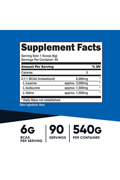 Nutricost BCAA Powder 2:1:1 (90 Servings, No Flavor Added) - Branched Chain Amino Acids