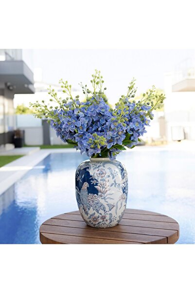 Dekorsende Yapay Delfinyum Dalı Mavi 66 cm