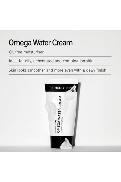 THE INKEY LIST Omega Water Cream 1.69 fl oz, Oil-Free Gel Moisturiser, Vegan, Blemish-Prone Skin