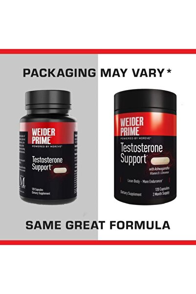 Weider Prime Testosterone Supplement for Men, Boost Strength & Build Lean Muscle, 120 Capsules
