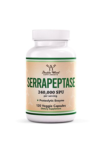 Double Wood Supplements Serrapeptase 240K SPU, 120 Caps - Enzyme for Sinus & ...