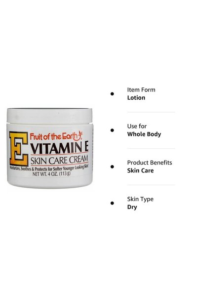 Fruit Of The Earth Vitamin E Skin Care Cream 4 Ounce Cream