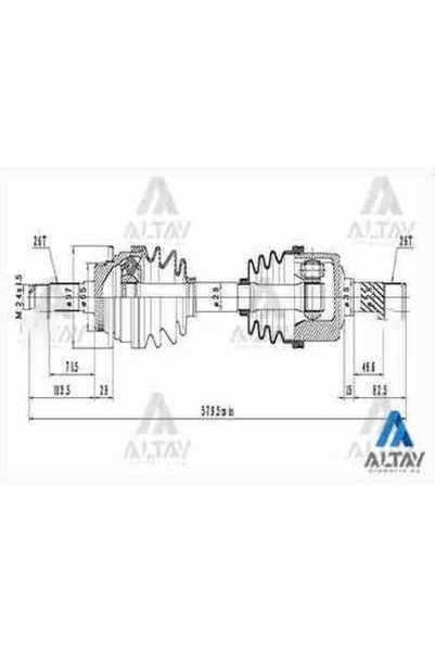 MAHER Aks Komple Ön B-2500 97-06 / Ranger 97-06 / 4x4 Sağ Abslı 44 Dış 510mm MHR-01922