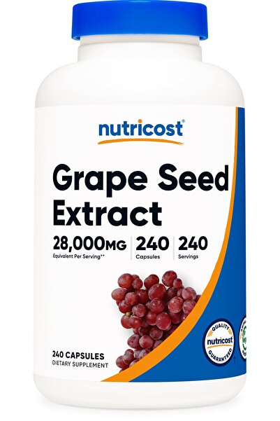 Nutricost Grape Seed Extract 28,000mg, 240 Capsule - Non-GMO, Gluten Free, Vegetarian Friendly