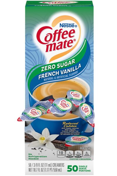 Coffee Mate نستله كوفي ميت كريمة سائلة خالية من السكر بنكهة الفانيليا الفرنسي...