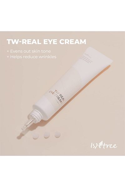 Isntree كريم العيون TW-REAL 30 مل | كريم العيون الكوري لعلاج الهالات السوداء والخطوط الدقيقة والانتفاخات