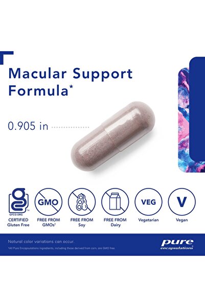 Pure Encapsulations Macular Support Formula | Hypoallergenic Antioxidant Supplement for Eye Health | 60 Capsules