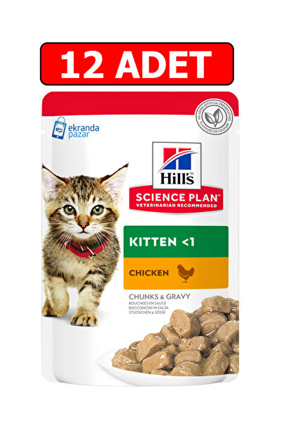 Hill's Hills kitten yavru kedi konserve 85gr 12adet chicken chunks gravy yavr...