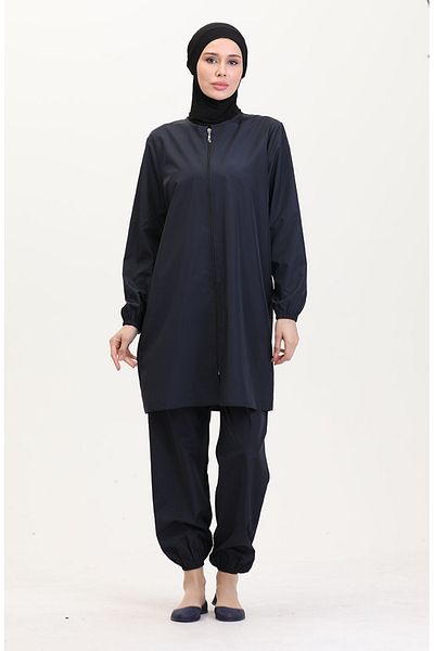 sefamerve Hijab-Badebekleidungstasche mit Reißverschluss, Geschenk 9003-02, Marineblau