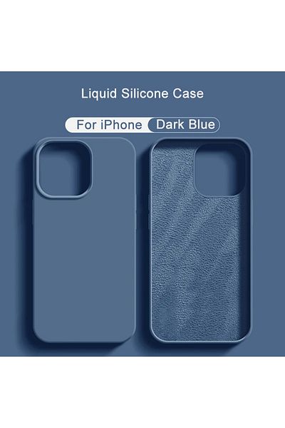Choice جراب سيليكون سائل أصلي باللون الأزرق لهاتف iPhone 13 لهاتف Apple iPhone 11 13 12 14 15 Pro Max