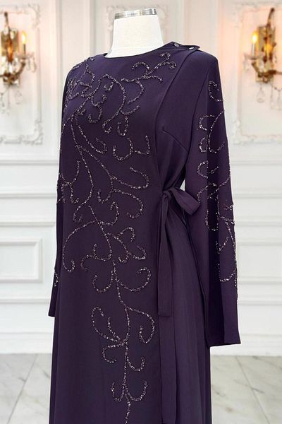 TRENDTESETTÜR   Rochie de damă cu șireturi prune T 1531