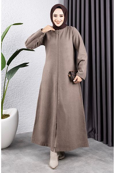 sefamerve Γούνινο γιακά Cashmere 2060-02 Παλτό Mink