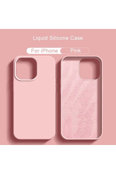 Choice جراب سيليكون سائل أصلي باللون الوردي لهاتف iPhone 13 لهاتف Apple iPhone 11 13 12 14 15 Pro Max