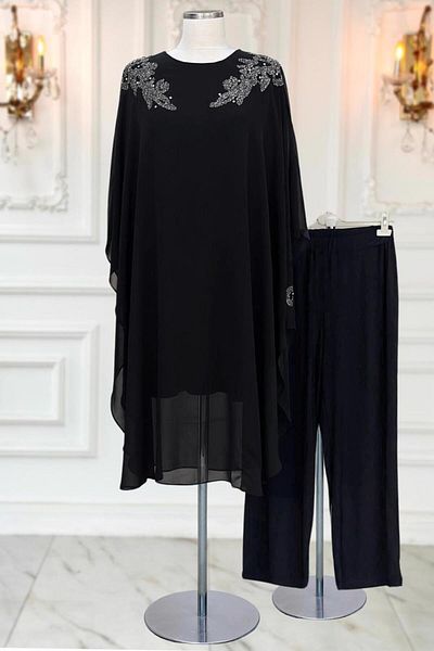 TRENDTESETTÜR Γυναικείο φόρεμα ABİ Ye με μαύρη πέτρα, Pan tuo Lunlu Suit T 4431