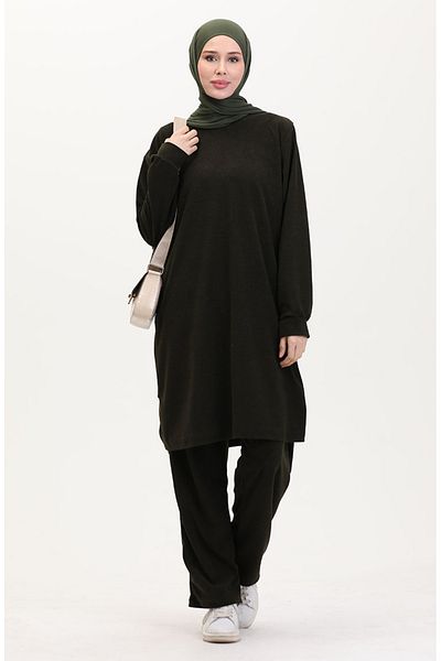sefamerve Tunic-Pants Double Suit 0568-01 Khaki Model