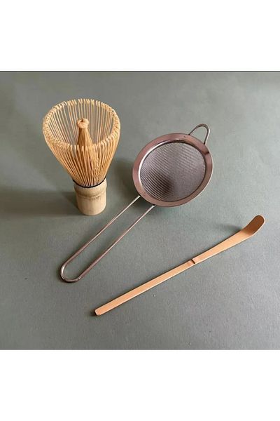 alenked Bamboo Matcha Whisk - Mixer Set of 4