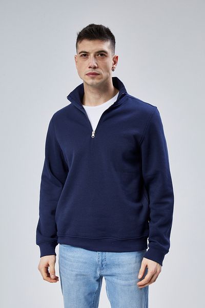 M MOONCOVER Half Zipper Stand Collar Sweatshirt with Fleece Inside