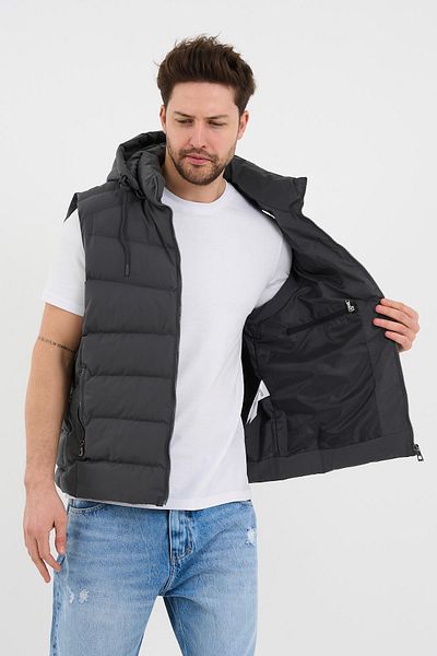 ALEXANDERGARDI Men's Puffer Vest with Removable Hood