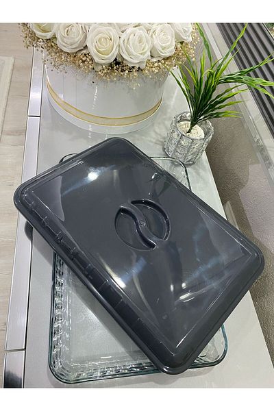 Doğuş Pazar Gray Rectangular Pyrex Cover 2 Pieces