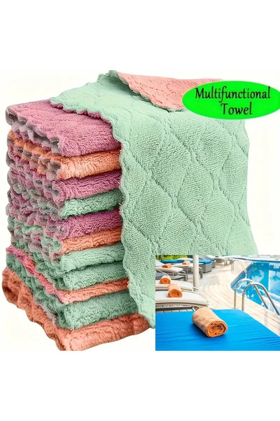 Choice 10pcs 17X25 random 5/10/20pcs Kitchen Towel, Ultra-fine Fiber Light Gray Cleaning Cloth Set, Absorbe