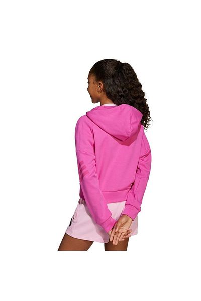 adidas Children's Pink Hooded Jacket Jg Fi 3S Fz Jj4849
