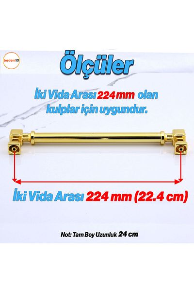 Badem10 Talas Gold Gold 224 Mm Mobilier Bucătărie Sertar Dulap Dulap Capac Mâner Mâner