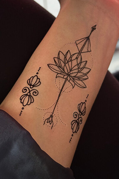 TAKIŞTIR Geçici Lotus Figürlü Mini Dövme Tattoo