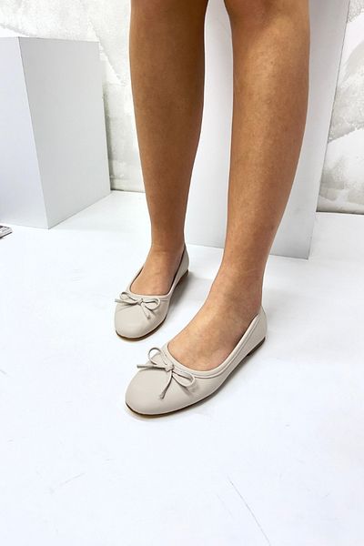 inizio Beige Bow Women's Ballerina Shoes P9009