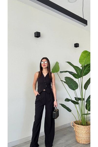 modadagiyim Women's Premium Fabric Vest Pants 2 Pc Set