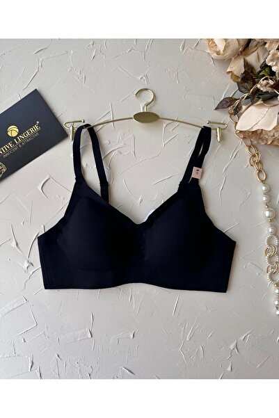 İntive Lingerie Sutien cu bretele subțiri semi-push-up din mătase de gheață, ...