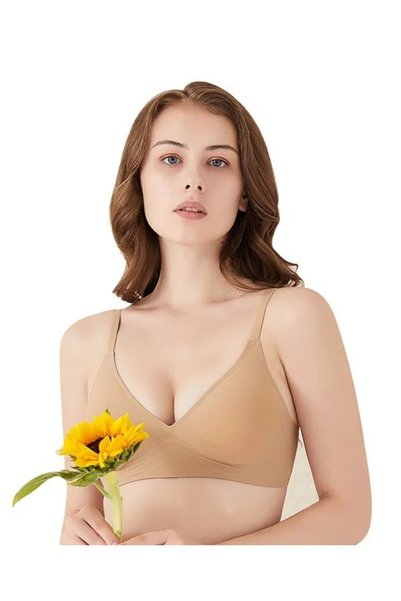 İntive Lingerie Carma Imported No Underwire Seamless Thin-Silk Semi-Push-up Thin Strap Bra