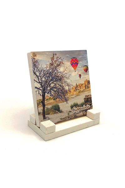 Sadrazam Suport de birou din piatră naturală imprimat Cappadocia 10x10 Krt-159