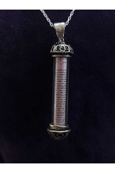 sarıyer silver Camlı Silindir Şeffaf Model Nazar Cevşen Koruyucu Dualı 925 Ay...