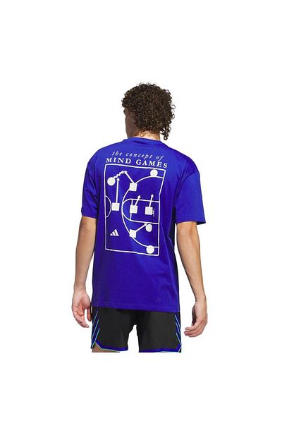 adidas Tricou grafic albastru pentru bărbați (Short Naftalani) BB Gfx Tee Jn7110