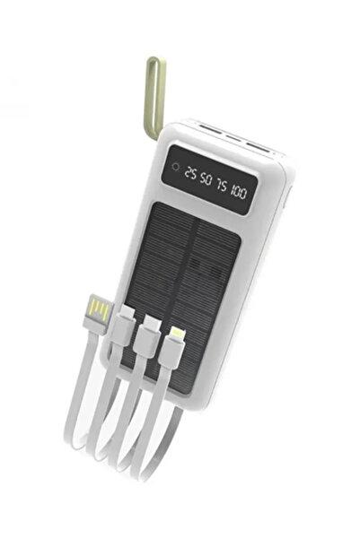 MATECHNO Solar 20.000 Mah Güneş Enerjili Led Işıklı Powerbank Şarj Aleti 2x U...