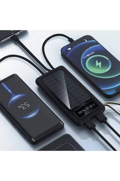 MATECHNO Solar 10.000 Mah Güneş Enerjili Led Işıklı Powerbank Şarj Aleti 2x U...